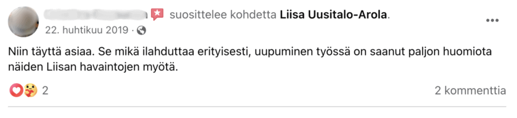 Liisa Uusitalo-Arola kokemuksia – täyttä asiaa